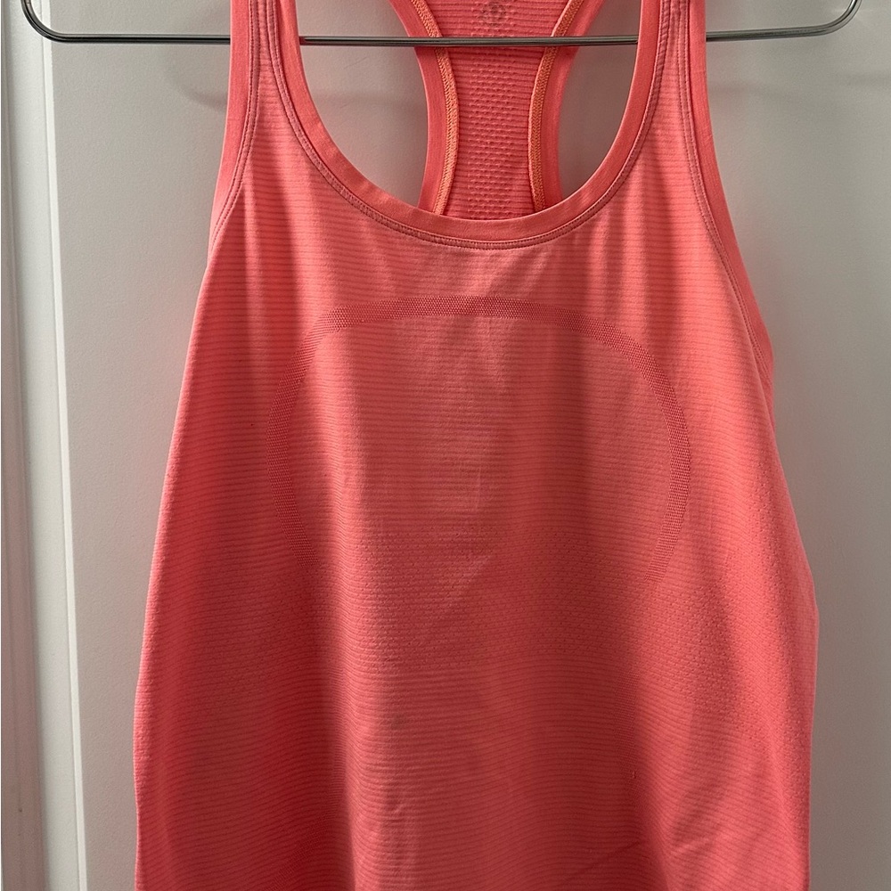 LULULEMON Run Swiftly Tech Racerback Tank Top Sleeveless Orange Size 8